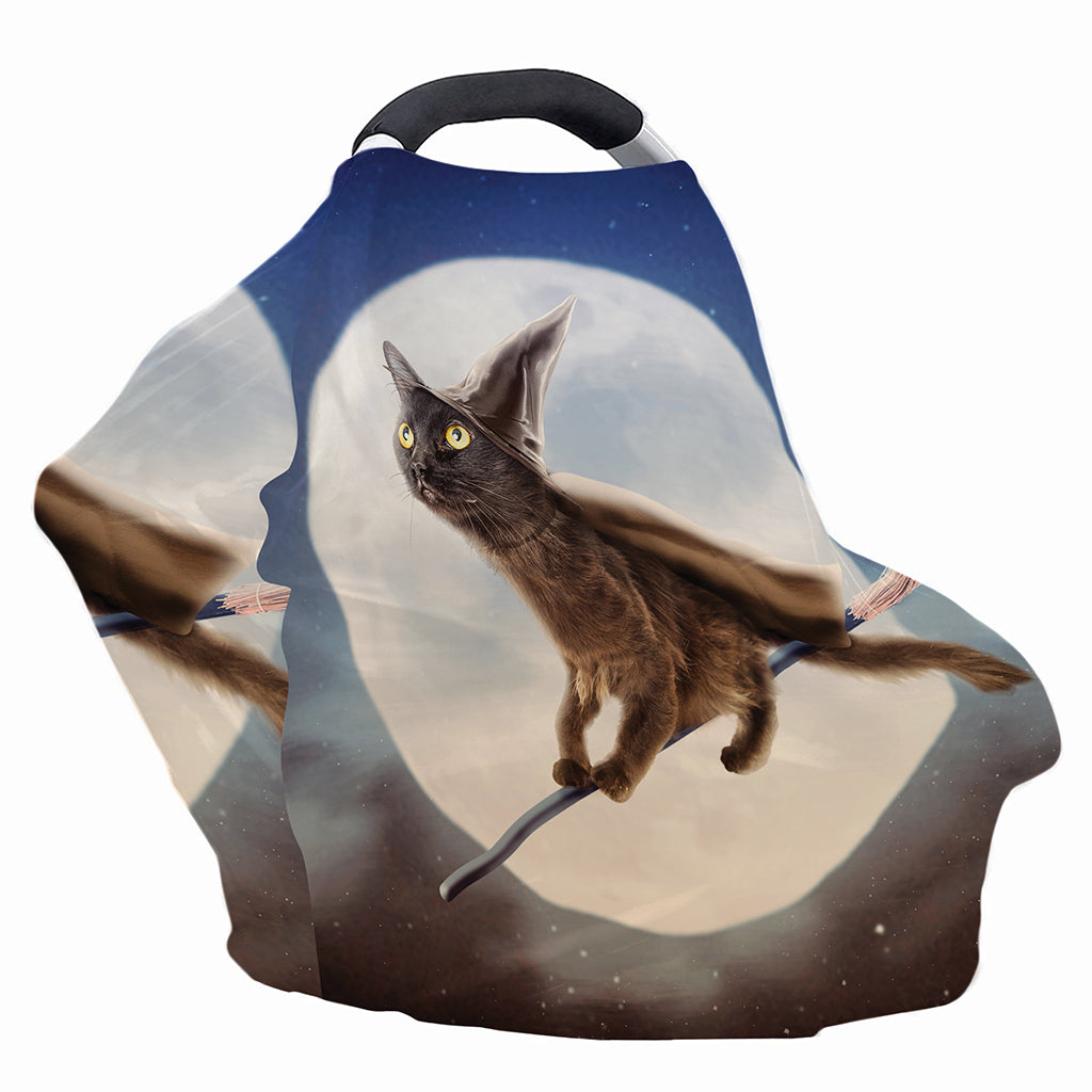 Halloween Flying Witch Cat Print Baby Seat Cover