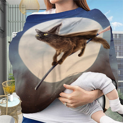 Halloween Flying Witch Cat Print Baby Seat Cover