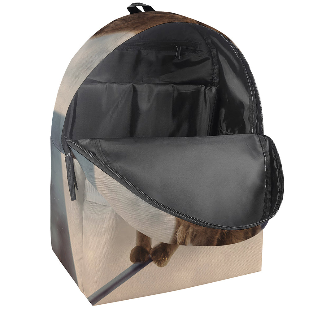 Halloween Flying Witch Cat Print Backpack