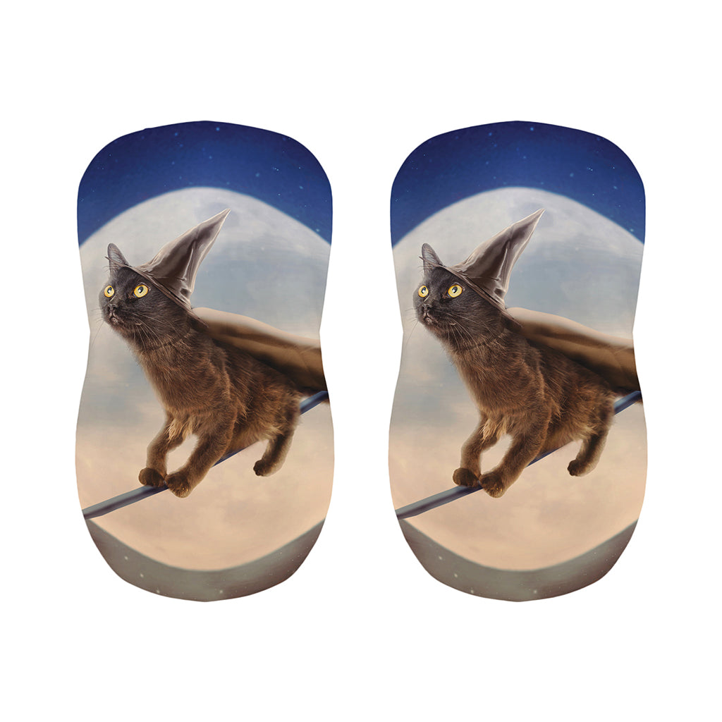 Halloween Flying Witch Cat Print Bar Stool Covers