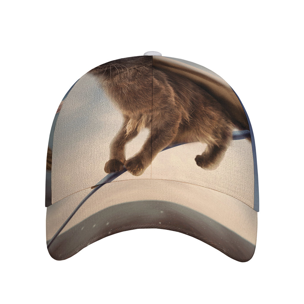 Halloween Flying Witch Cat Print Baseball Cap