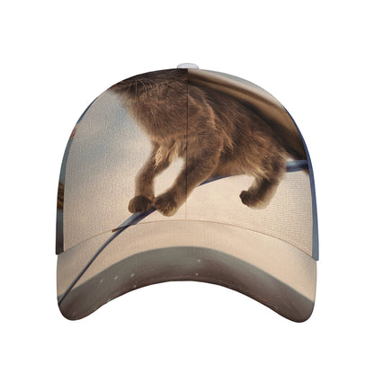 Halloween Flying Witch Cat Print Baseball Cap