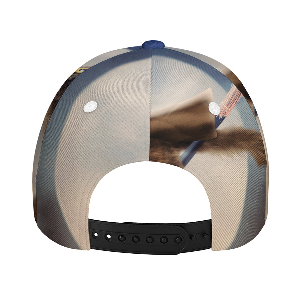 Halloween Flying Witch Cat Print Baseball Cap