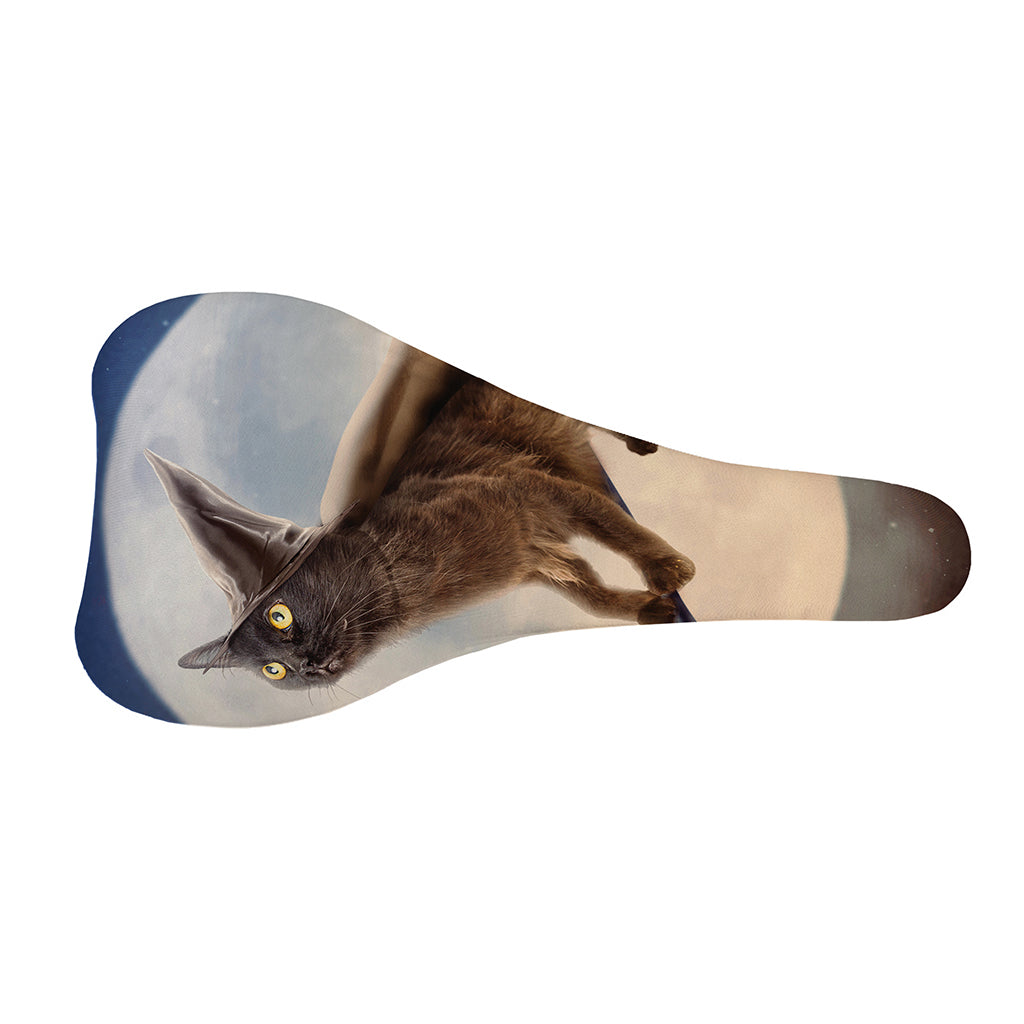 Halloween Flying Witch Cat Print Bicycle Seat Cover
