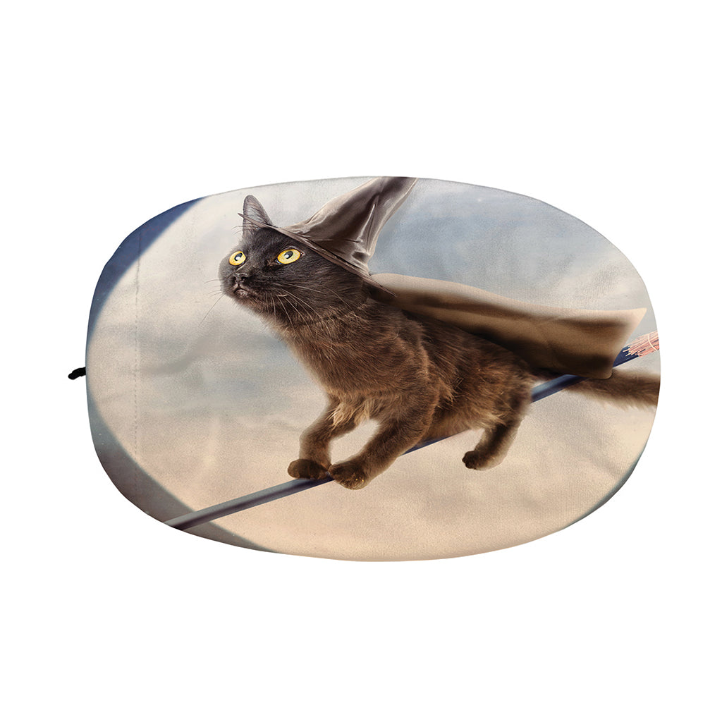 Halloween Flying Witch Cat Print Car Side Mirror Covers