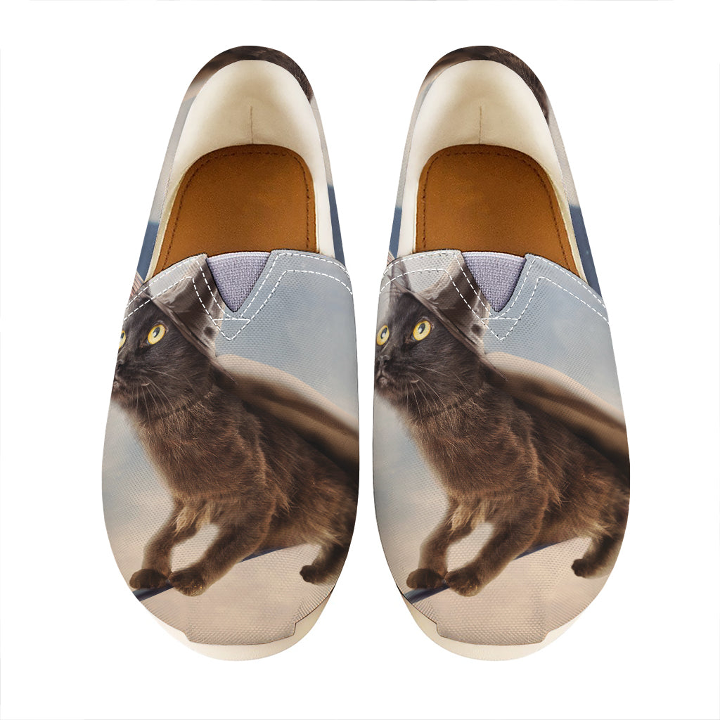 Halloween Flying Witch Cat Print Casual Shoes