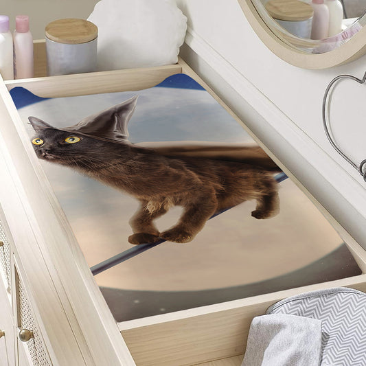 Halloween Flying Witch Cat Print Changing Pad Cover