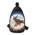 Halloween Flying Witch Cat Print Sling Bag