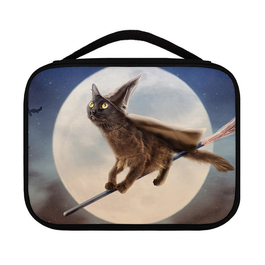 Halloween Flying Witch Cat Print Classic Bible Case