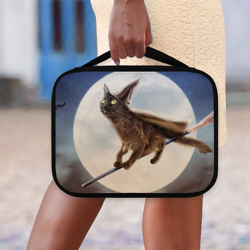 Halloween Flying Witch Cat Print Classic Bible Case