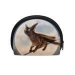 Halloween Flying Witch Cat Print Coin Purse