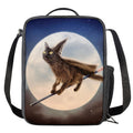Halloween Flying Witch Cat Print Crossbody Lunch Bag