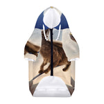 Halloween Flying Witch Cat Print Dog Zip Up Hoodie