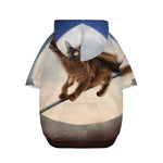 Halloween Flying Witch Cat Print Dog Zip Up Hoodie
