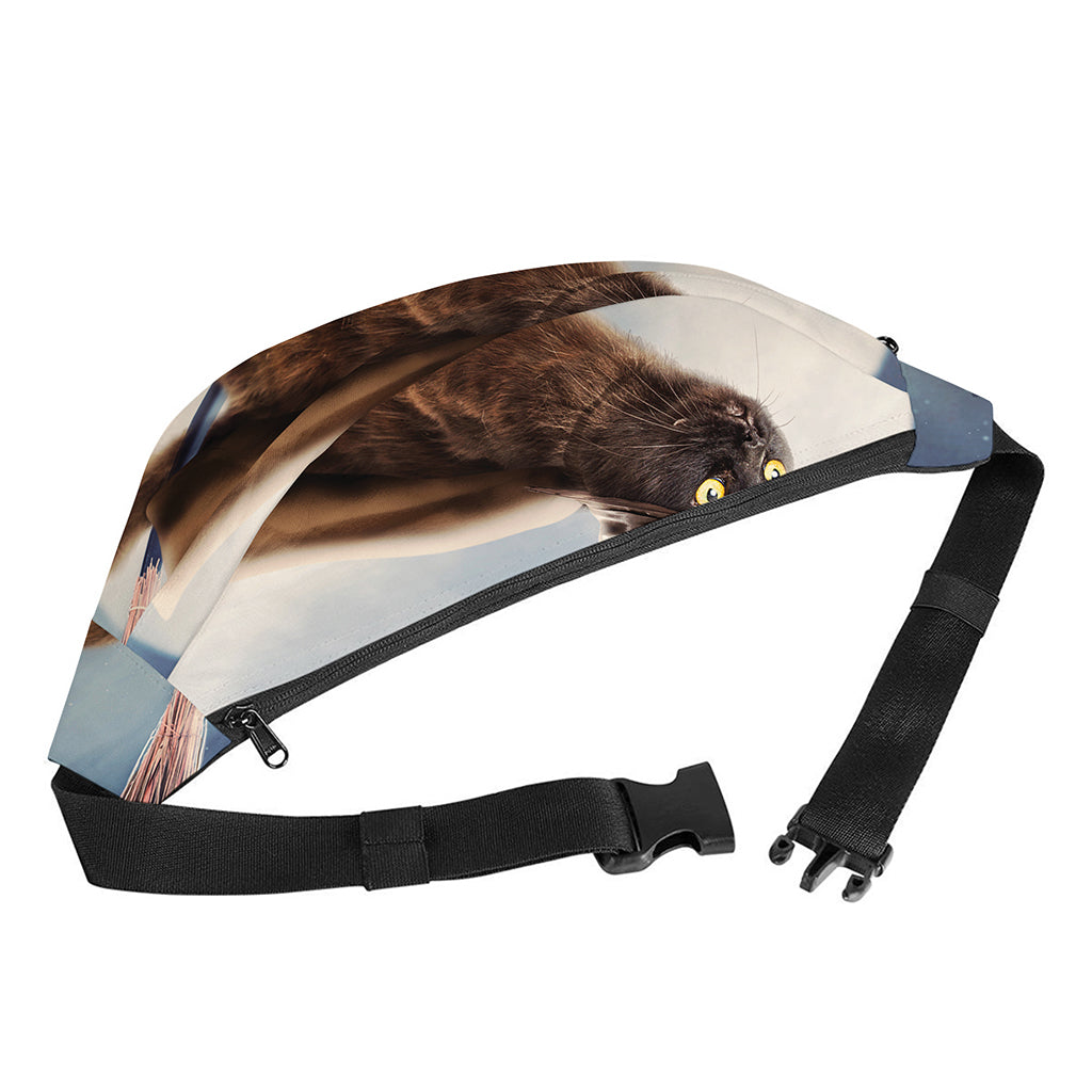 Halloween Flying Witch Cat Print Fanny Pack