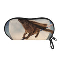 Halloween Flying Witch Cat Print Glasses Case