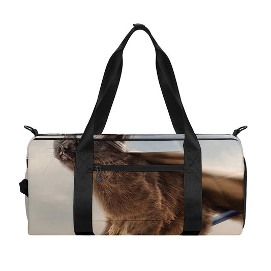 Halloween Flying Witch Cat Print Gym Bag