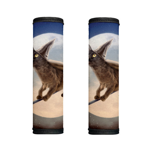 Halloween Flying Witch Cat Print Handle Covers