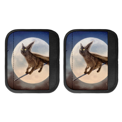 Halloween Flying Witch Cat Print Handle Covers