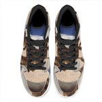 Halloween Flying Witch Cat Print High Top Leather Sneakers