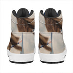 Halloween Flying Witch Cat Print High Top Leather Sneakers