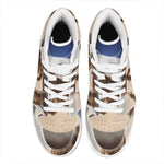 Halloween Flying Witch Cat Print High Top Leather Sneakers