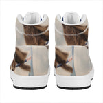 Halloween Flying Witch Cat Print High Top Leather Sneakers