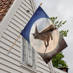 Halloween Flying Witch Cat Print House Flag