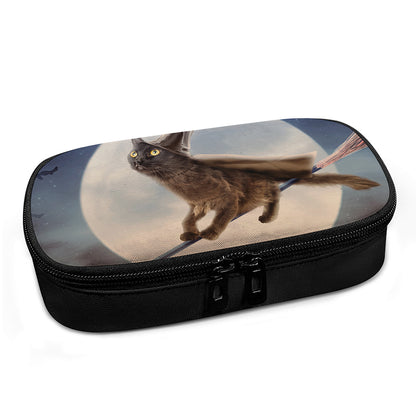 Halloween Flying Witch Cat Print Insulin Cooler Travel Case