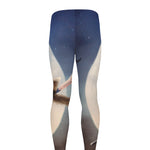 Halloween Flying Witch Cat Print Men's leggings