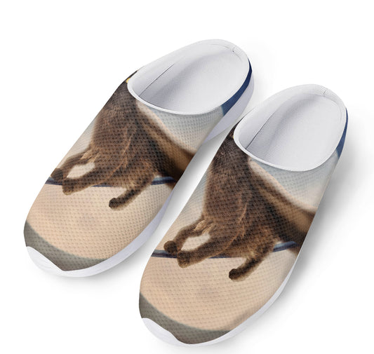 Halloween Flying Witch Cat Print Mesh Casual Shoes