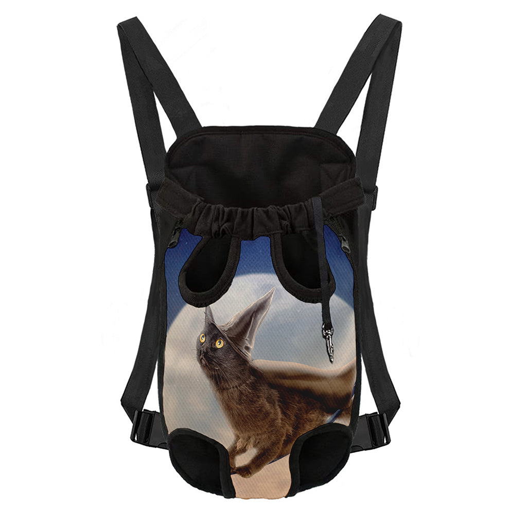 Halloween Flying Witch Cat Print Pet Carrier Backpack