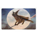 Halloween Flying Witch Cat Print Polyester Doormat