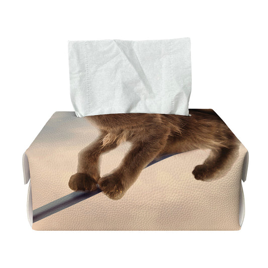 Halloween Flying Witch Cat Print Rectangle Tissue Box Cover