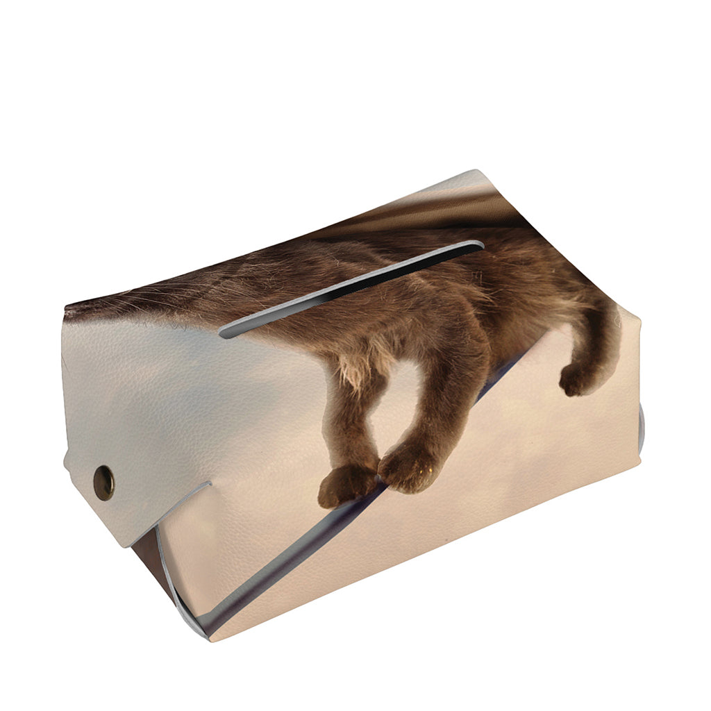 Halloween Flying Witch Cat Print Rectangle Tissue Box Cover