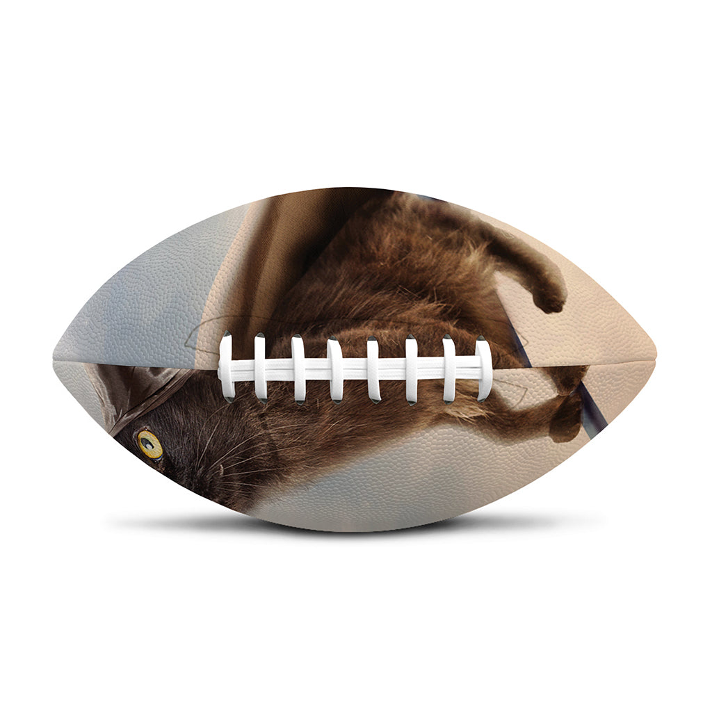 Halloween Flying Witch Cat Print Rugby Ball