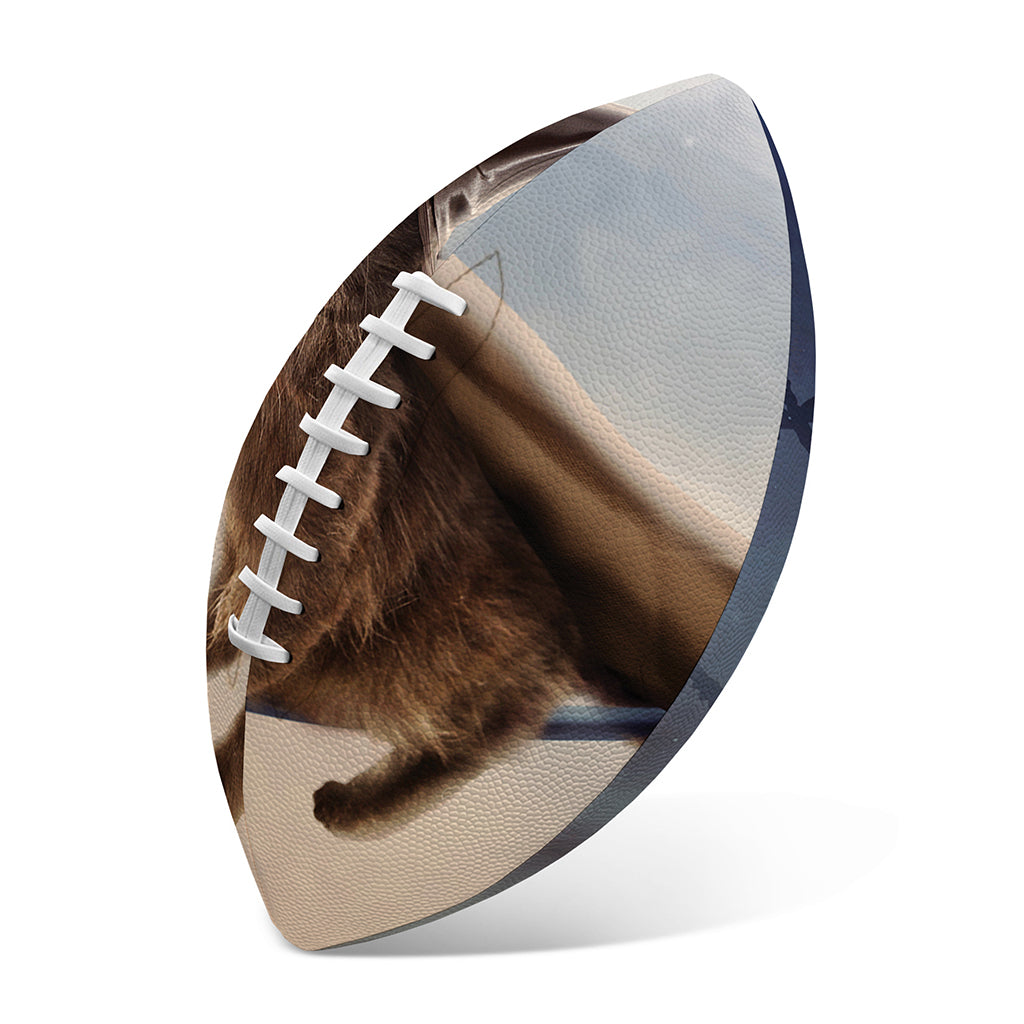 Halloween Flying Witch Cat Print Rugby Ball
