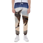 Halloween Flying Witch Cat Print Scuba Joggers