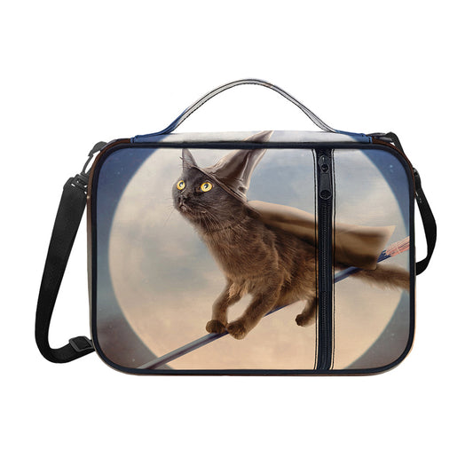 Halloween Flying Witch Cat Print Shoulder Strap Bible Bag