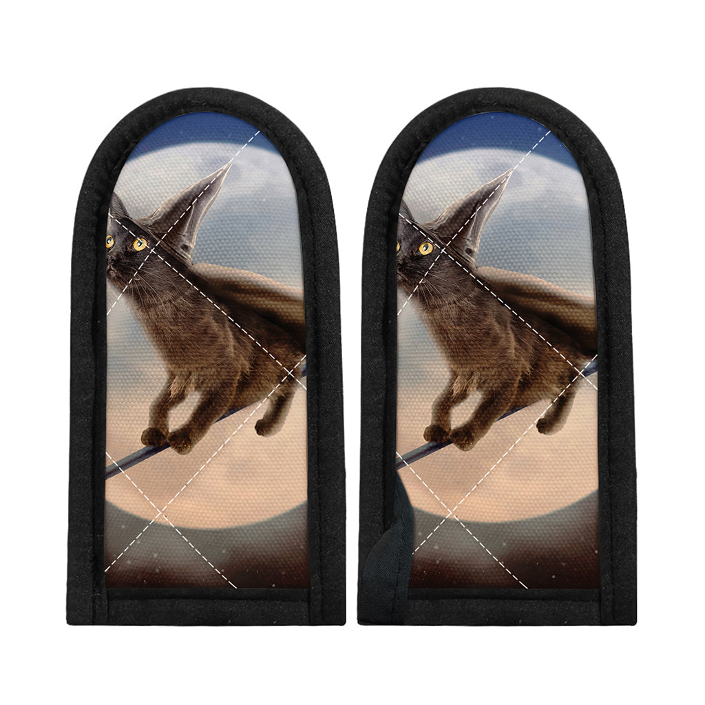 Halloween Flying Witch Cat Print Skillet Handle Cover