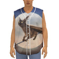 Halloween Flying Witch Cat Print Sleeveless Baseball Jersey