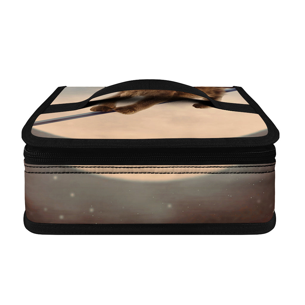 Halloween Flying Witch Cat Print Small Lunch Bag