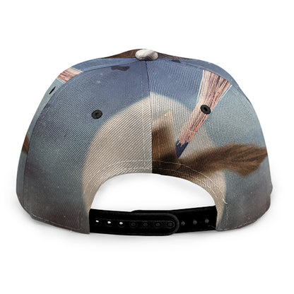 Halloween Flying Witch Cat Print Snapback Cap