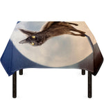Halloween Flying Witch Cat Print Tablecloth