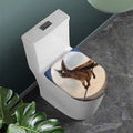 Halloween Flying Witch Cat Print Toilet Lid Cover