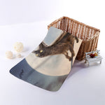 Halloween Flying Witch Cat Print Towel