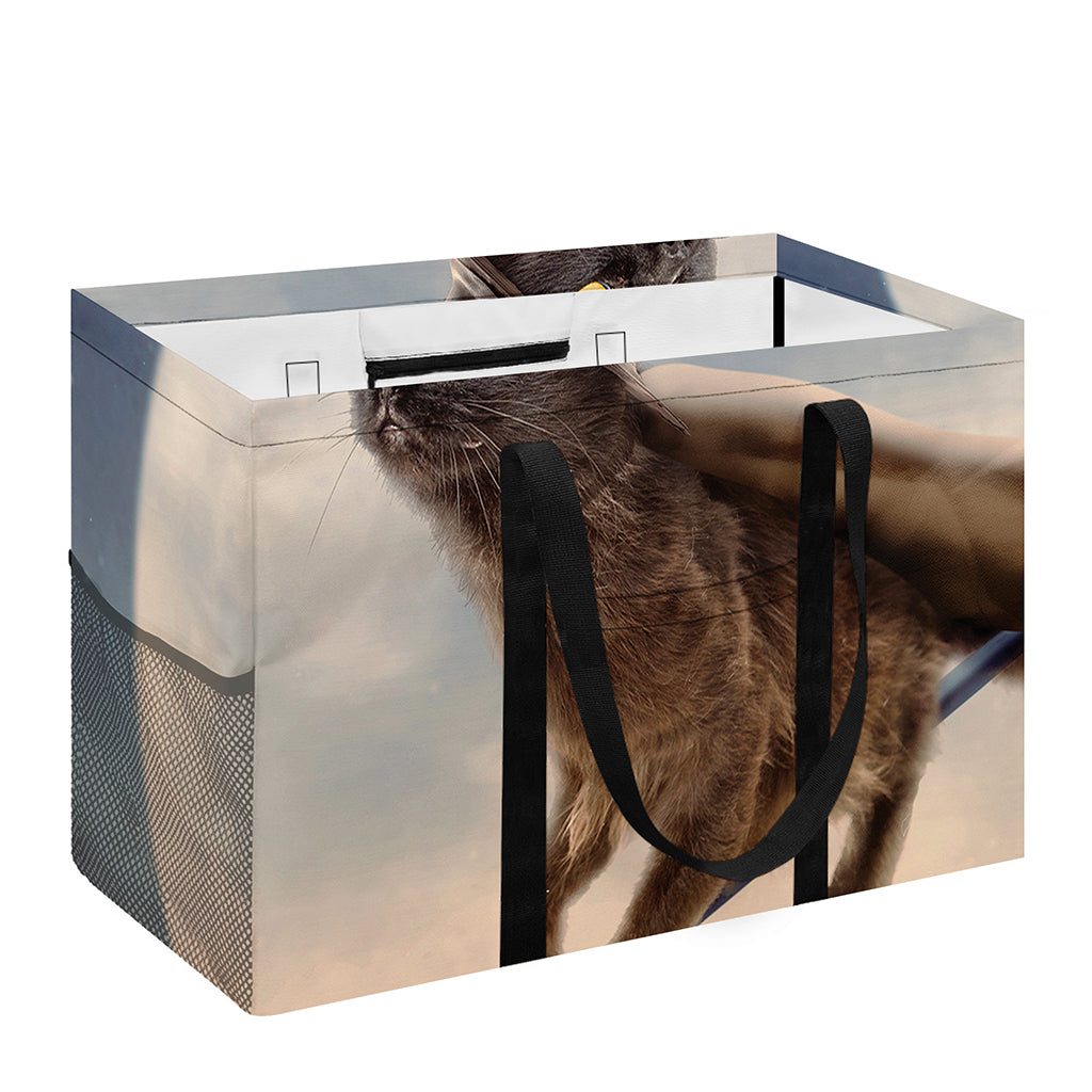 Halloween Flying Witch Cat Print Utility Tote Bag
