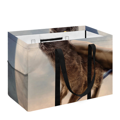 Halloween Flying Witch Cat Print Utility Tote Bag