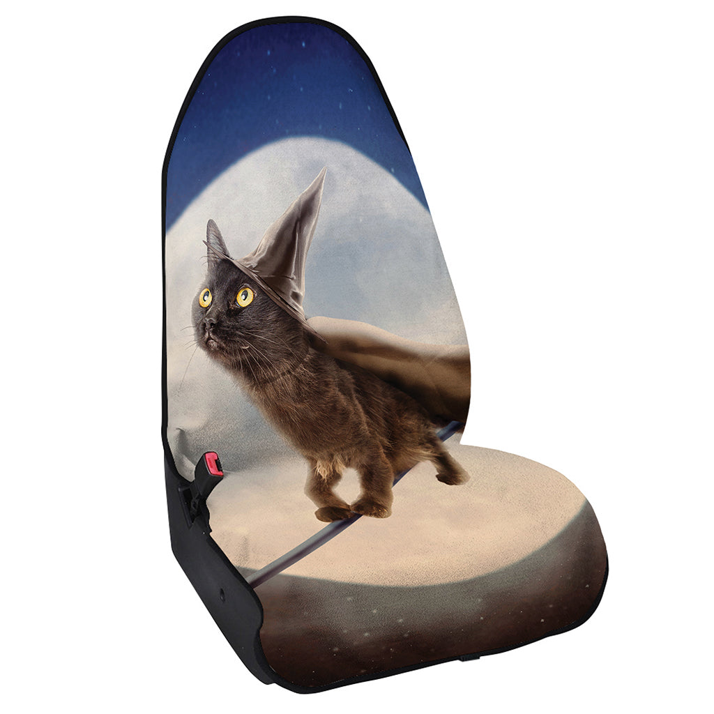 Halloween Flying Witch Cat Print Waterproof Car Seat Cover
