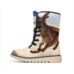 Halloween Flying Witch Cat Print Winter Boots